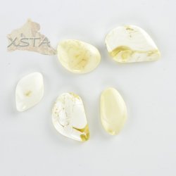 white amber cabochons 5 pcs for unique rings